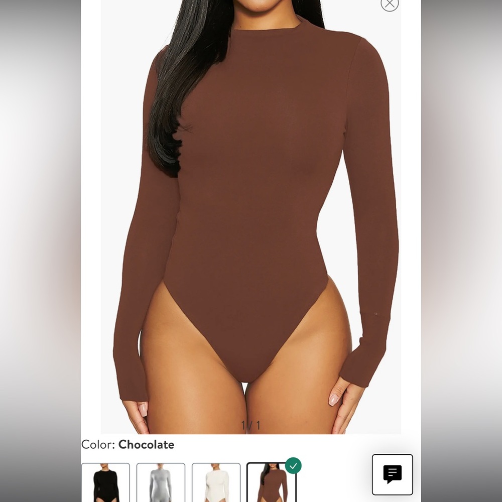 Naked wardrobe brown bodysuit. Size large. NEW WITH TAG.